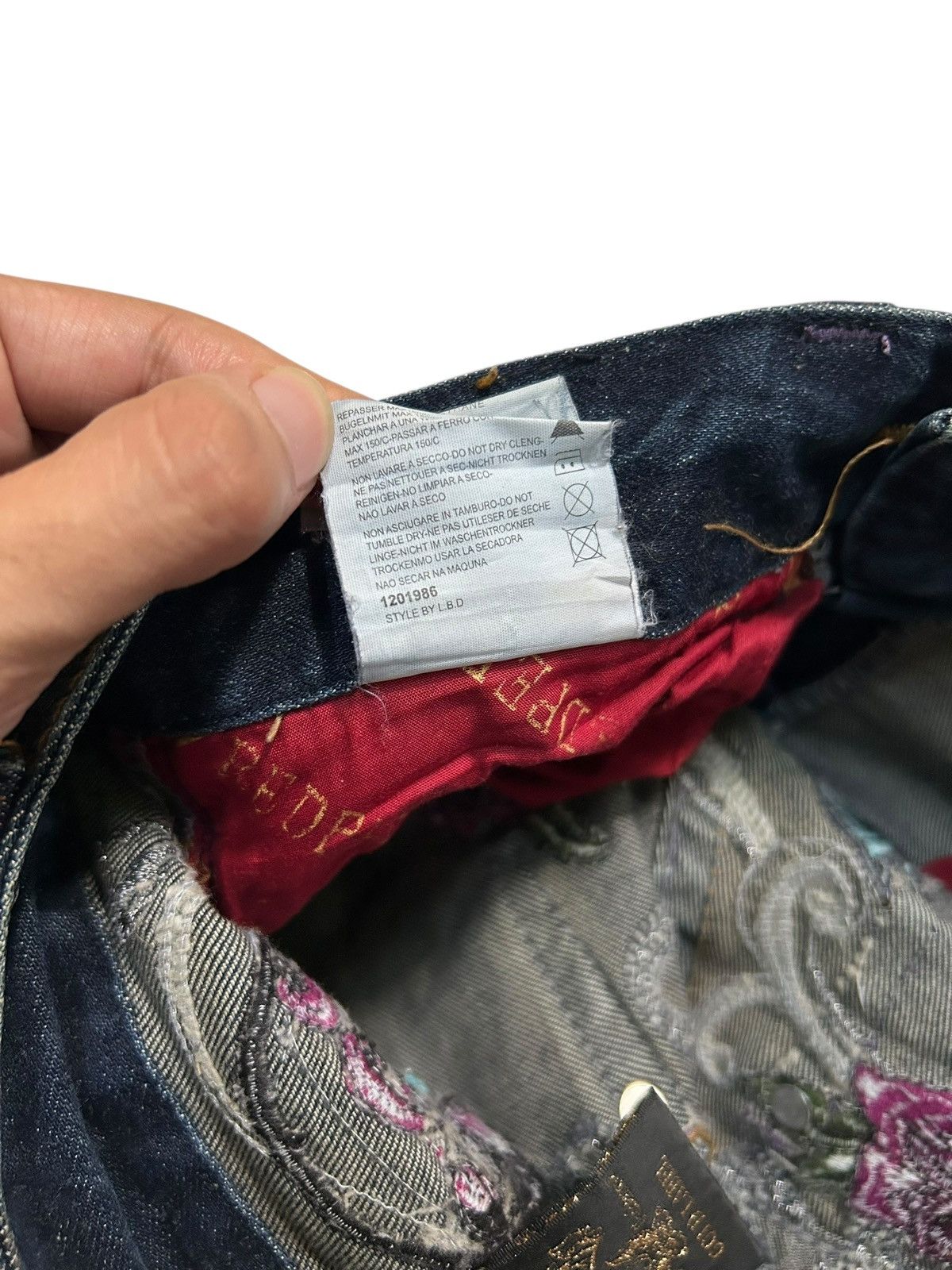 If Six Was Nine × KMRii × Le Grande Bleu (L.G.B.) Skull Red Pepper Japanese Punk Denim Jeans Size US 29 - 16 Thumbnail