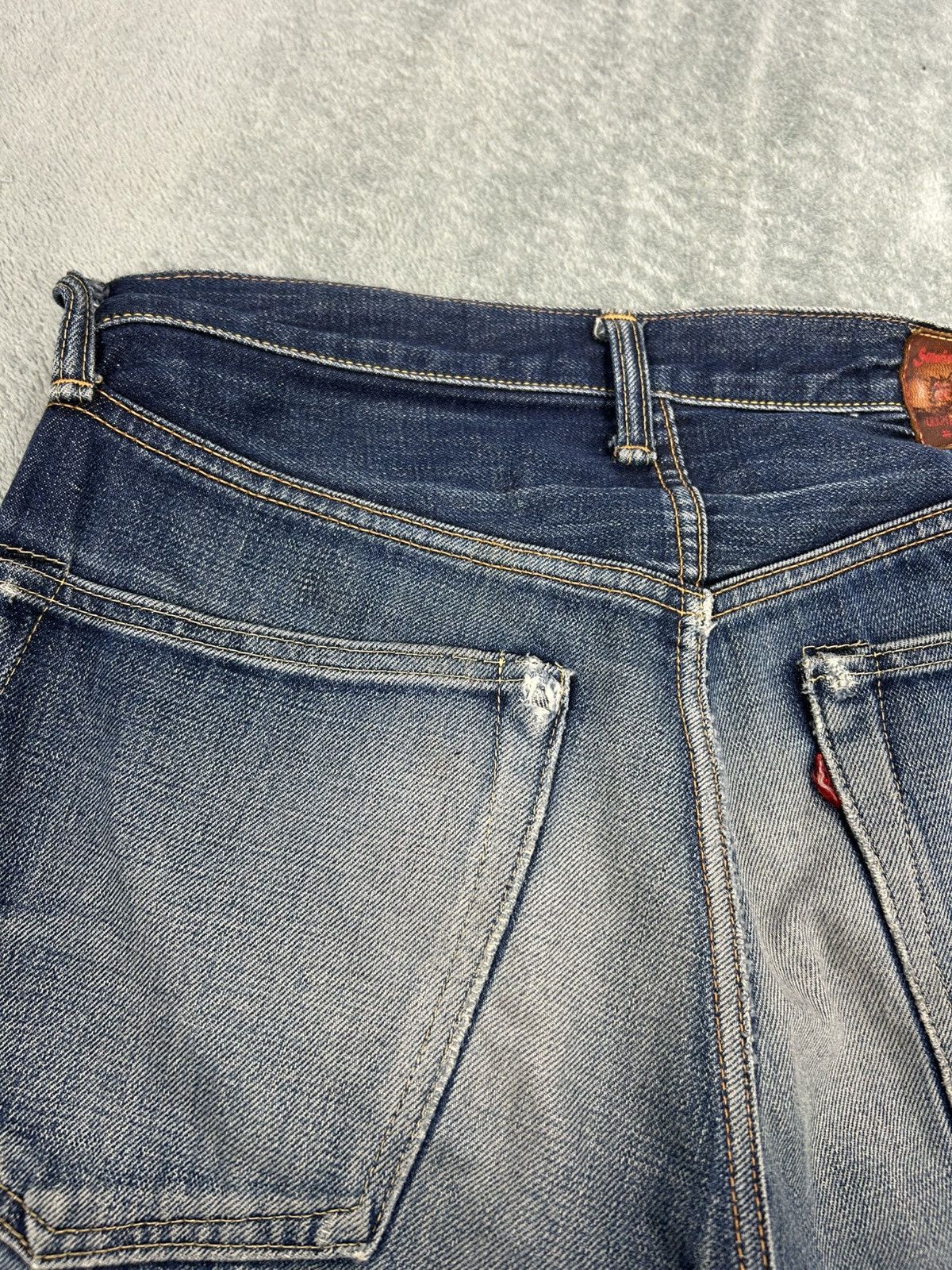 Sugar Cane Vintage Sewing Chop Denim Jeans Size US 28 / EU 44 - 11 Thumbnail