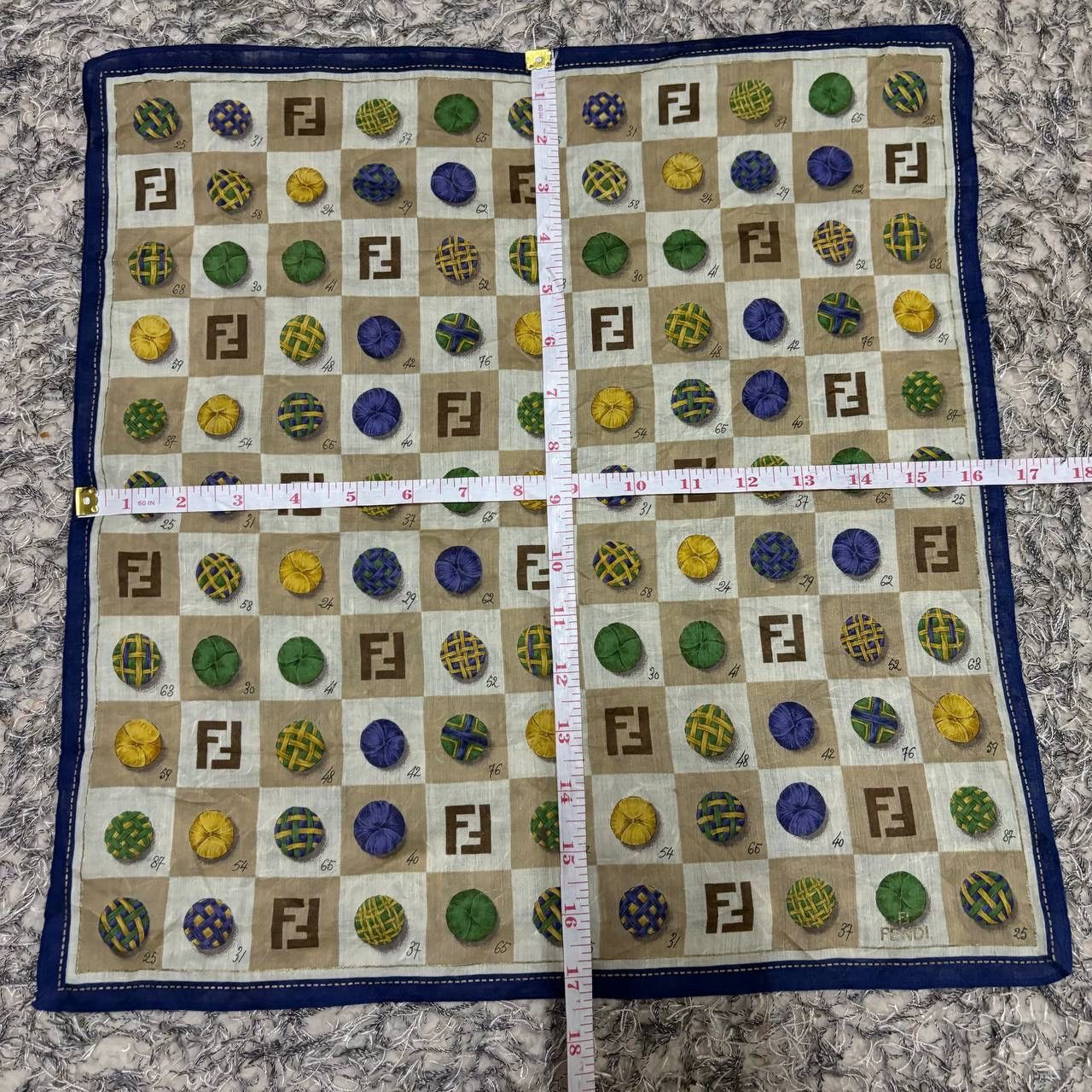 Fendi Vtg Fendi Zucca Monogram Button Print Handkerchief Bandana Size ONE SIZE - 4 Thumbnail