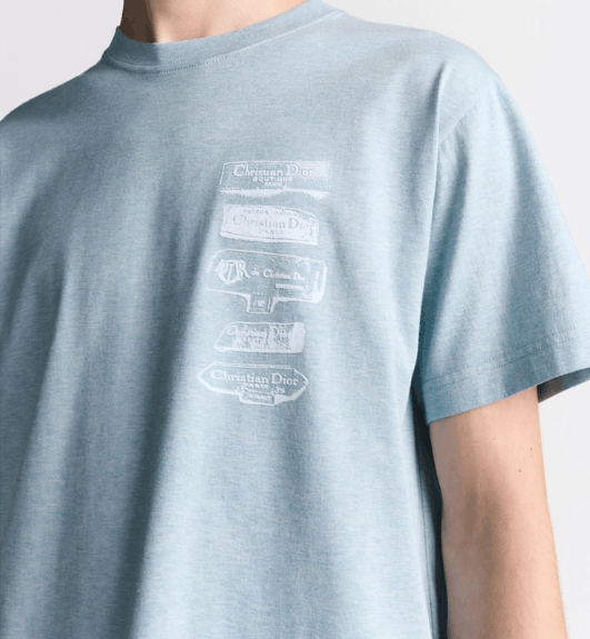 Dior o1w1db11025 513J69 Dior Archives Labels T-Shirt in Blue Size US L / EU 52-54 / 3 - 5 Thumbnail