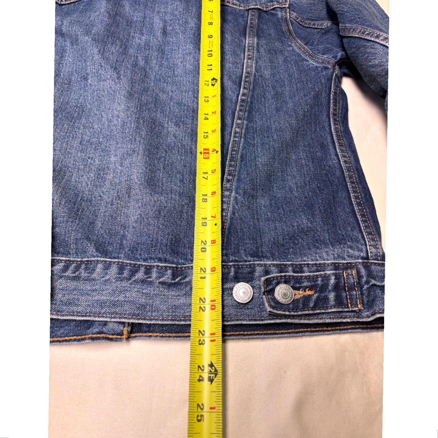 Denime Levi Strauss Premium Trucker Jacket Denim Blue Womens M Regular Size M / US 6-8 / IT 42-44 - 7 Thumbnail