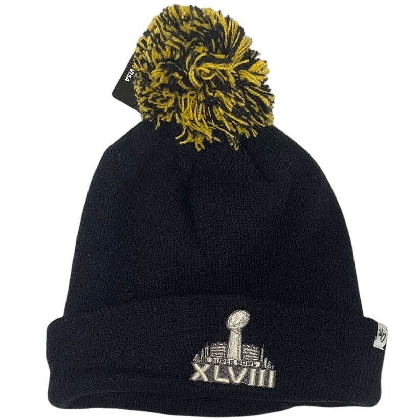 47 Brand 47 Brand Super Bowl XLVIII 48 Knit Pom Pom Cuff Beanie Hat Size ONE SIZE - 1 Thumbnail