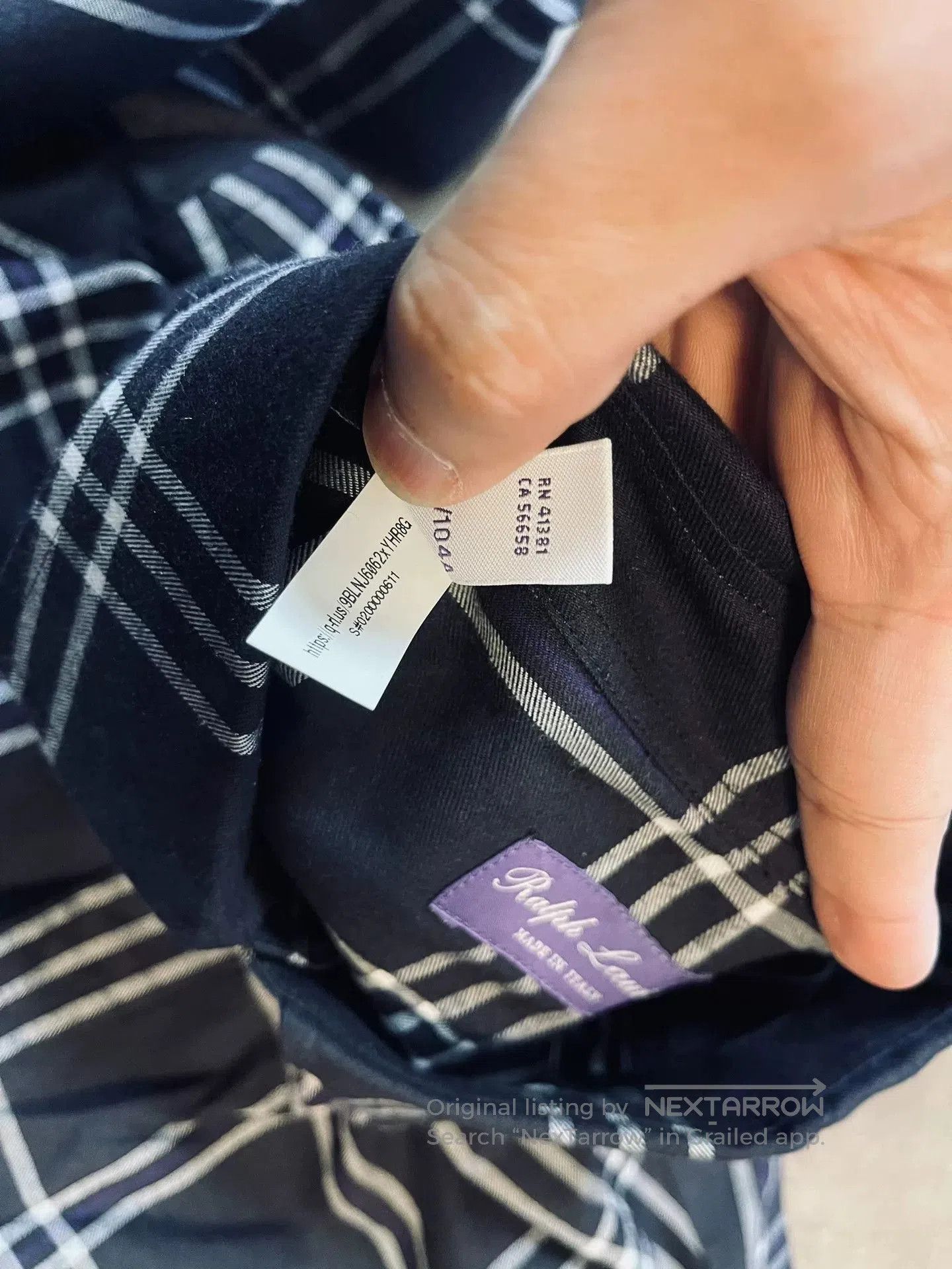 Ralph Lauren Purple Label Ralph Lauren Purple Label Check French Collar Shirt. Size US XL / EU 56 / 4 - 7 Thumbnail