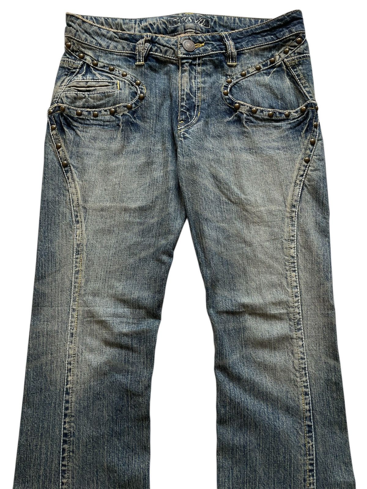 Japanese Brand OFFER!!Very Rare Vintage Casva Stub Flare Jeans Size US 32 / EU 48 - 5 Thumbnail