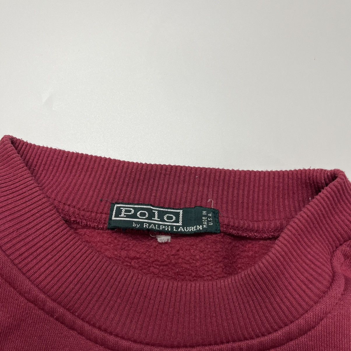 Polo Ralph Lauren Rare 80s Ralph Lauren Made in USA Burgundy Sweatshirt Size US S / EU 44-46 / 1 - 7 Thumbnail