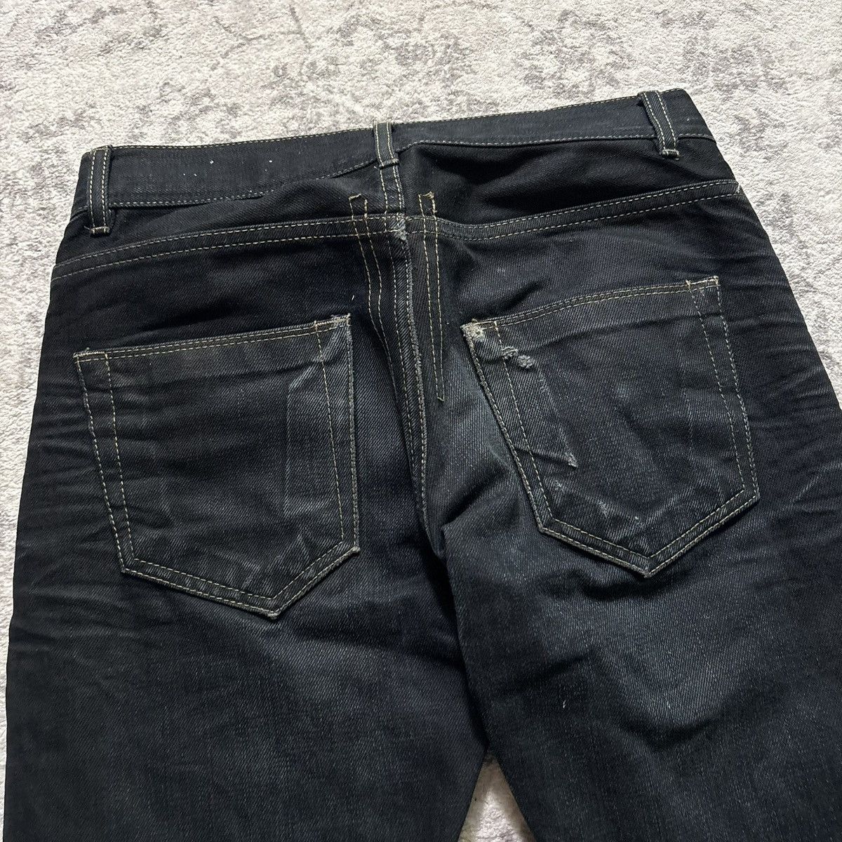 Rick Owens Drkshdw Rick Owens DRKSHDW Waxed Cropped Jean Shorts | Size 28 Size US 28 / EU 44 - 10 Thumbnail