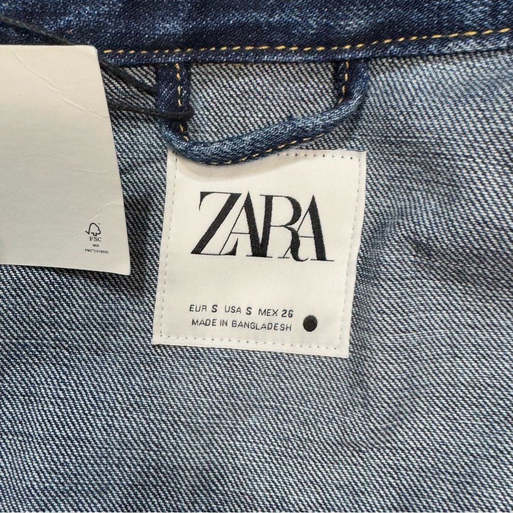 Zara NWT New Zara Cropped Denim Jacket Size S Size S / US 4 / IT 40 - 8 Thumbnail