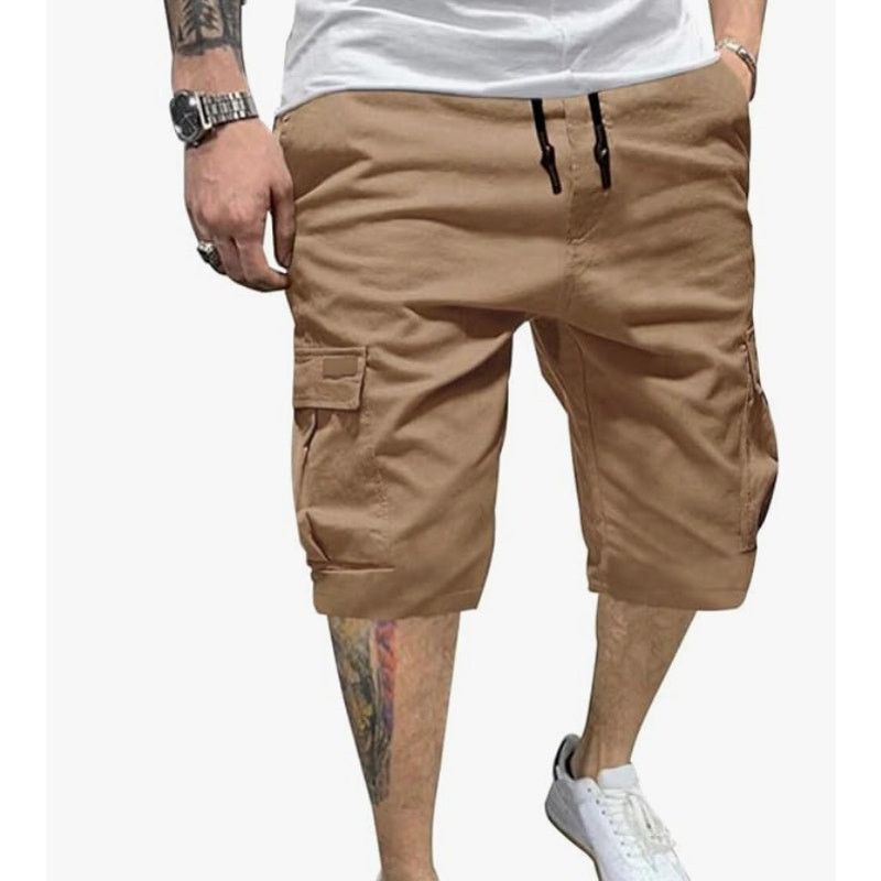 The Unbranded Brand Mens Cargo Shorts Elastic Drawstring with 6 Pockets 42 Beige Size US 42 / EU 58 - 1 Thumbnail