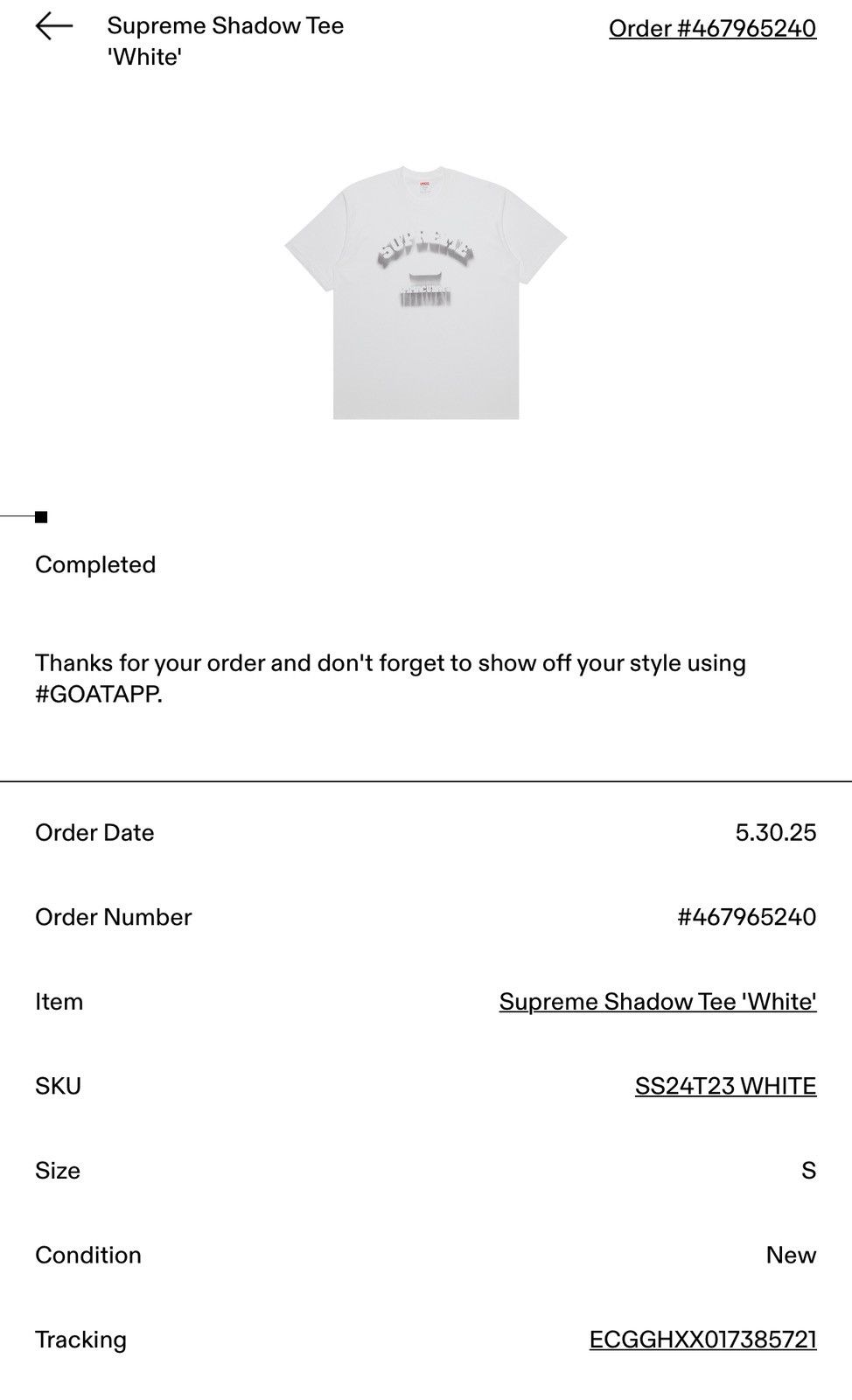 Supreme Supreme Shadow T-Shirt “white” Size US S / EU 44-46 / 1 - 3 Thumbnail