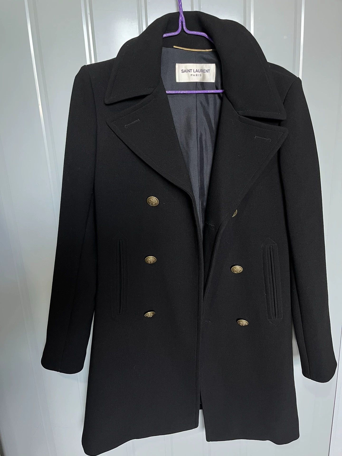Saint Laurent Paris Saint Laurent Paris Mulberry silk wool coat Size US M / EU 48-50 / 2 - 1 Thumbnail