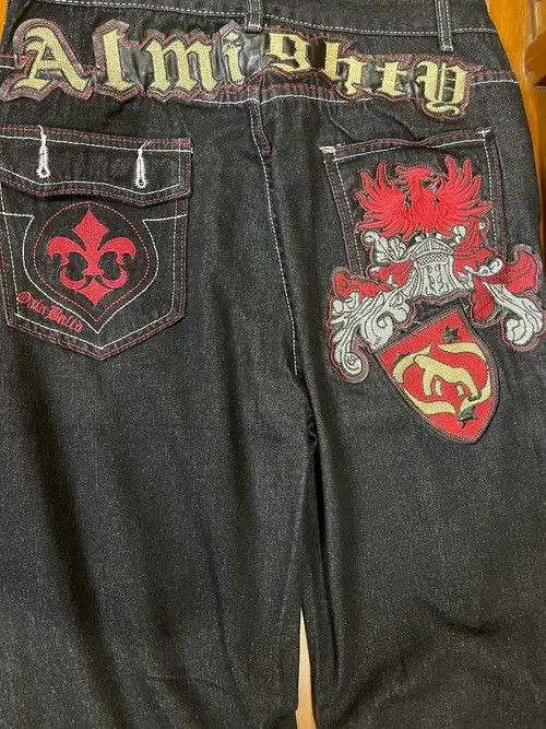VIBE Patchwork Monogram Embroidered Jeans Size US 34 / EU 50 - 5 Thumbnail