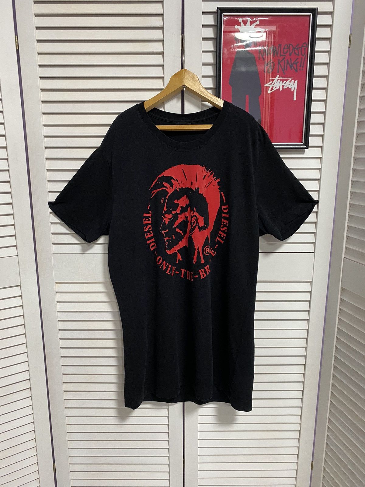 Diesel × Vintage T-Shirt Tee DIESEL AvantGarde Big Red Logo Skull Size US XL / EU 56 / 4 - 1 Thumbnail