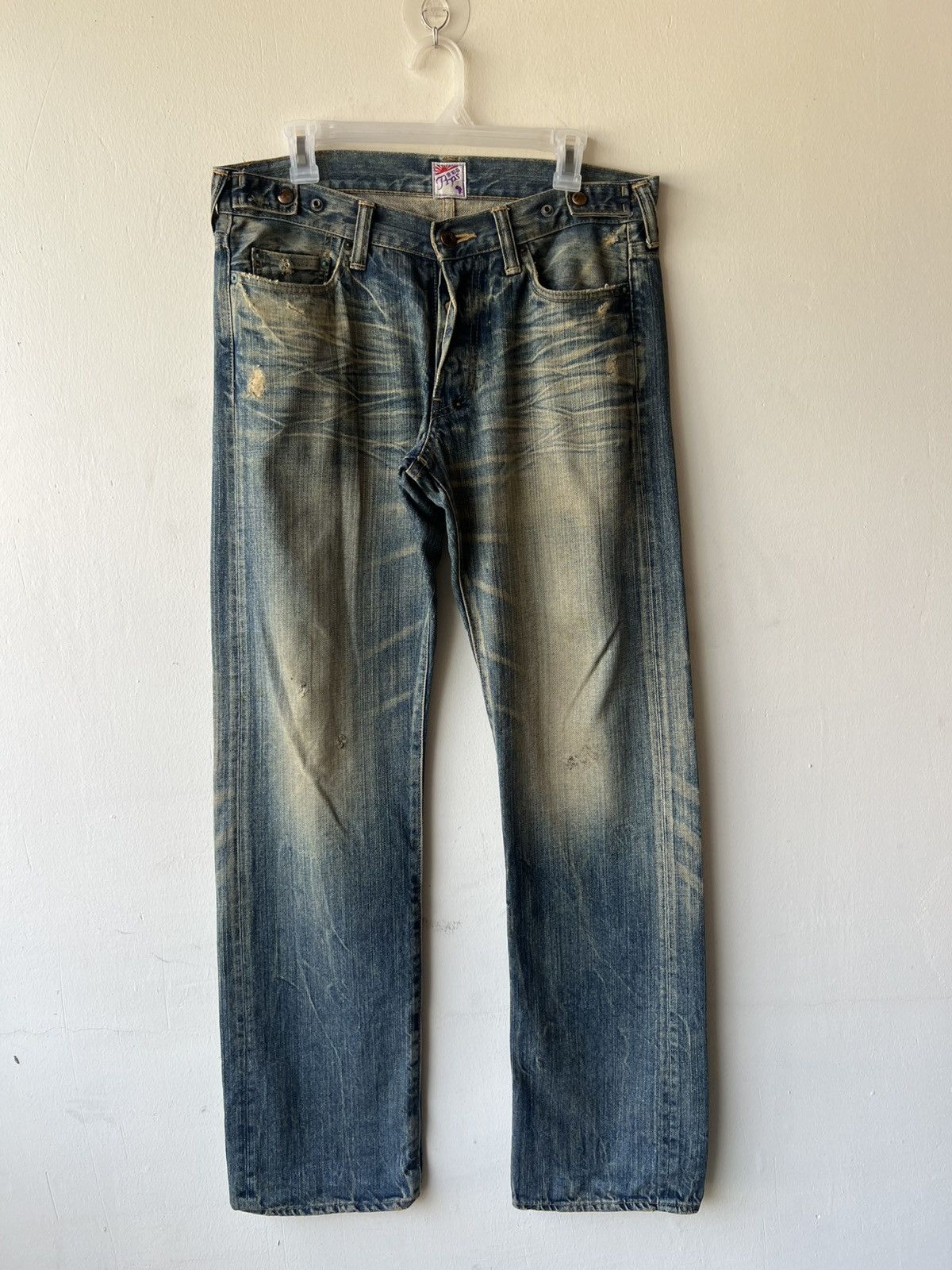 Prps PRPS P47P42X Mud Wash Denim Distressed Jeans Size US 30 / EU 46 - 2 Thumbnail