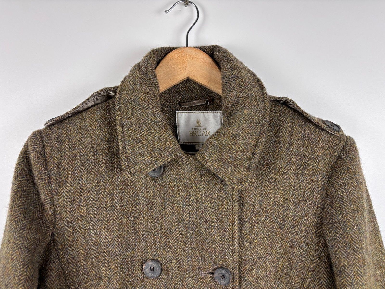 Other House Of Bruar Harris Tweed Wool Double Breasted Coat US 12 Size XL / US 12-14 / IT 48-50 - 2 Thumbnail
