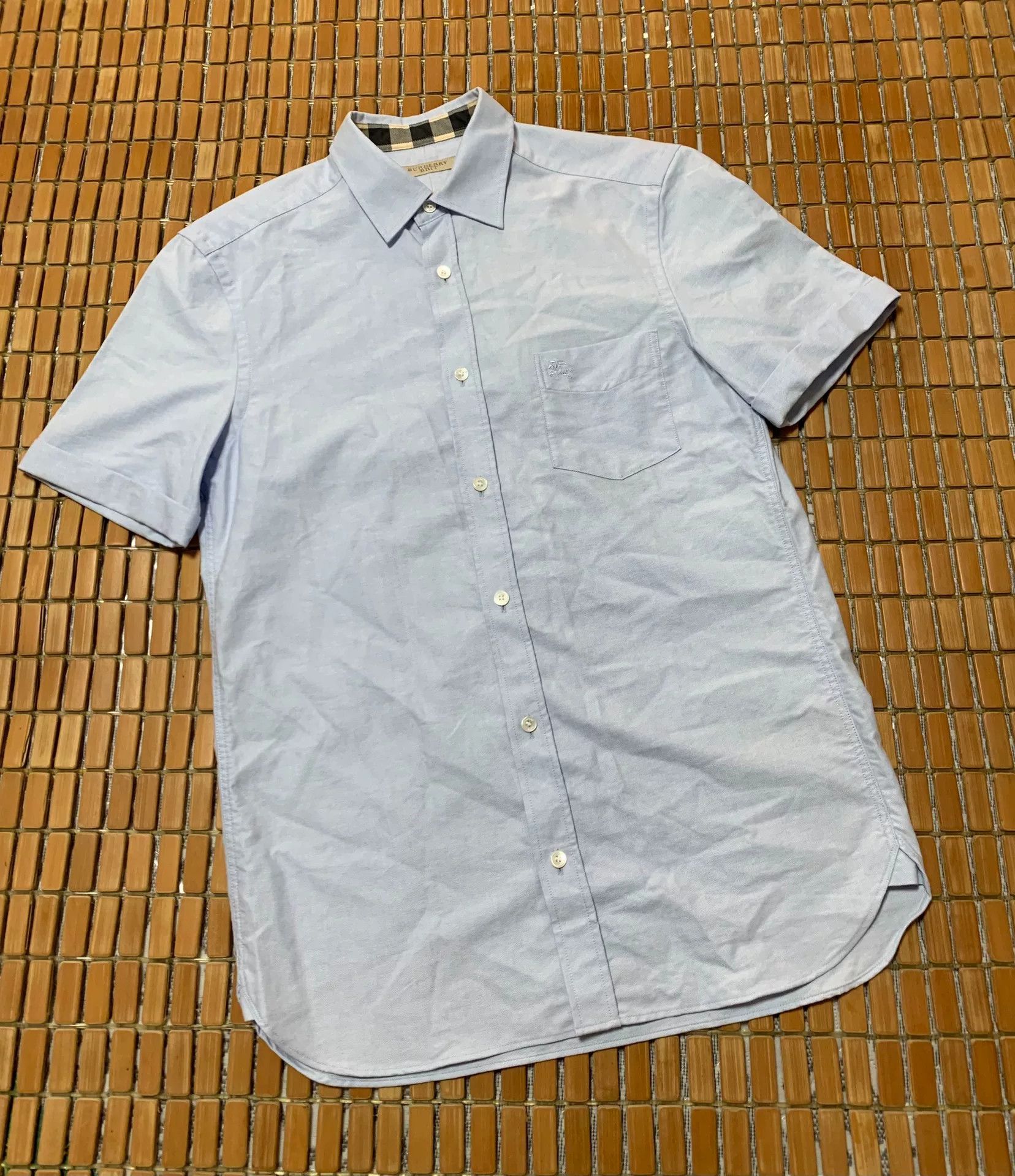 Burberry Burberry Light Blue Check Polo Short Sleeve Size US S / EU 44-46 / 1 - 1 Thumbnail