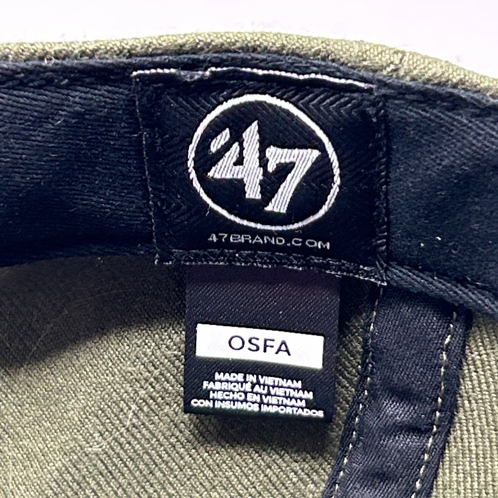47 Brand Las Vegas Raiders Hat Baseball Cap Olive Green 47 Military Size ONE SIZE - 8 Thumbnail