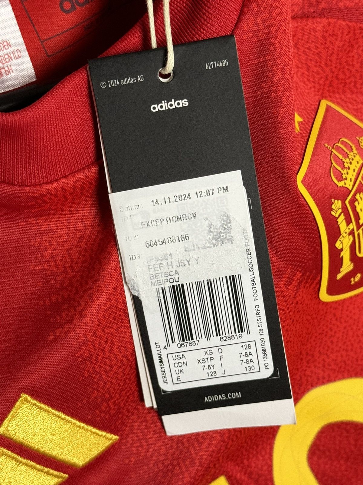 Adidas New KIDS Spain 24/25 Home Olmo Football Jersey T-Shirt Size US XS / EU 42 / 0 - 10 Thumbnail