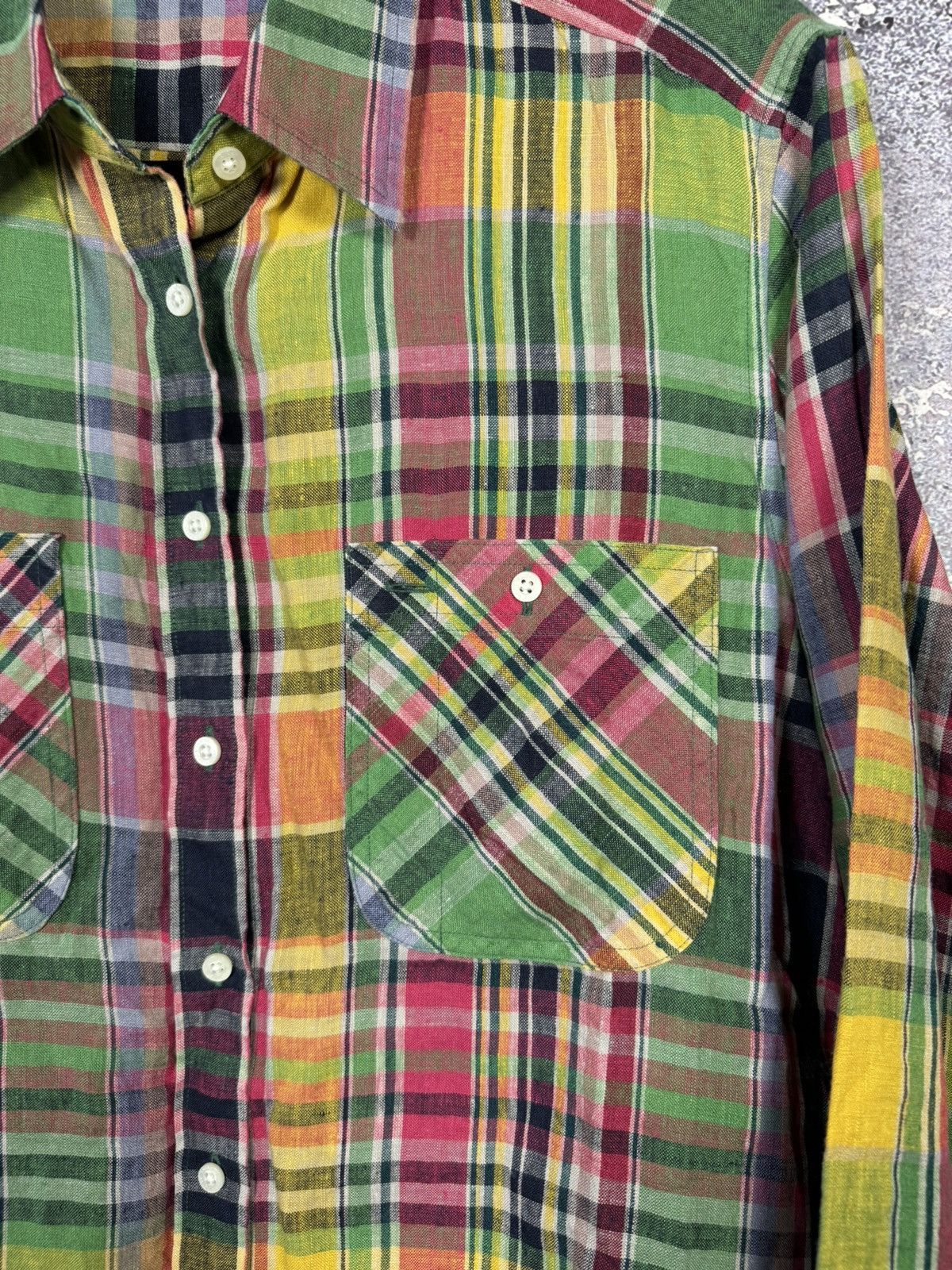 Polo Ralph Lauren Lauren Ralph Lauren 100% Linen Check Shirt Button Up Large Size US L / EU 52-54 / 3 - 7 Thumbnail