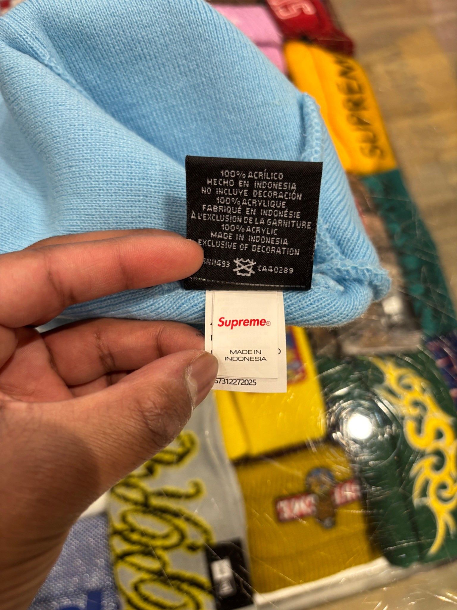 Supreme Supreme New Era Devil S Logo Beanie Light Blue Size ONE SIZE - 5 Thumbnail