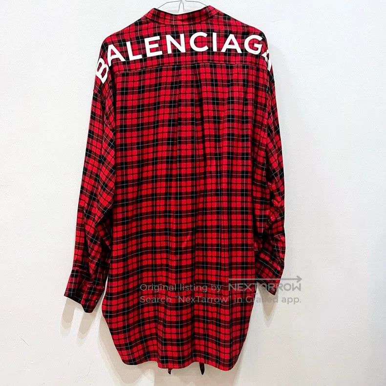 Balenciaga Balenciaga Back Logo plaid shirt red Size XS / US 0-2 / IT 36-38 - 2 Thumbnail