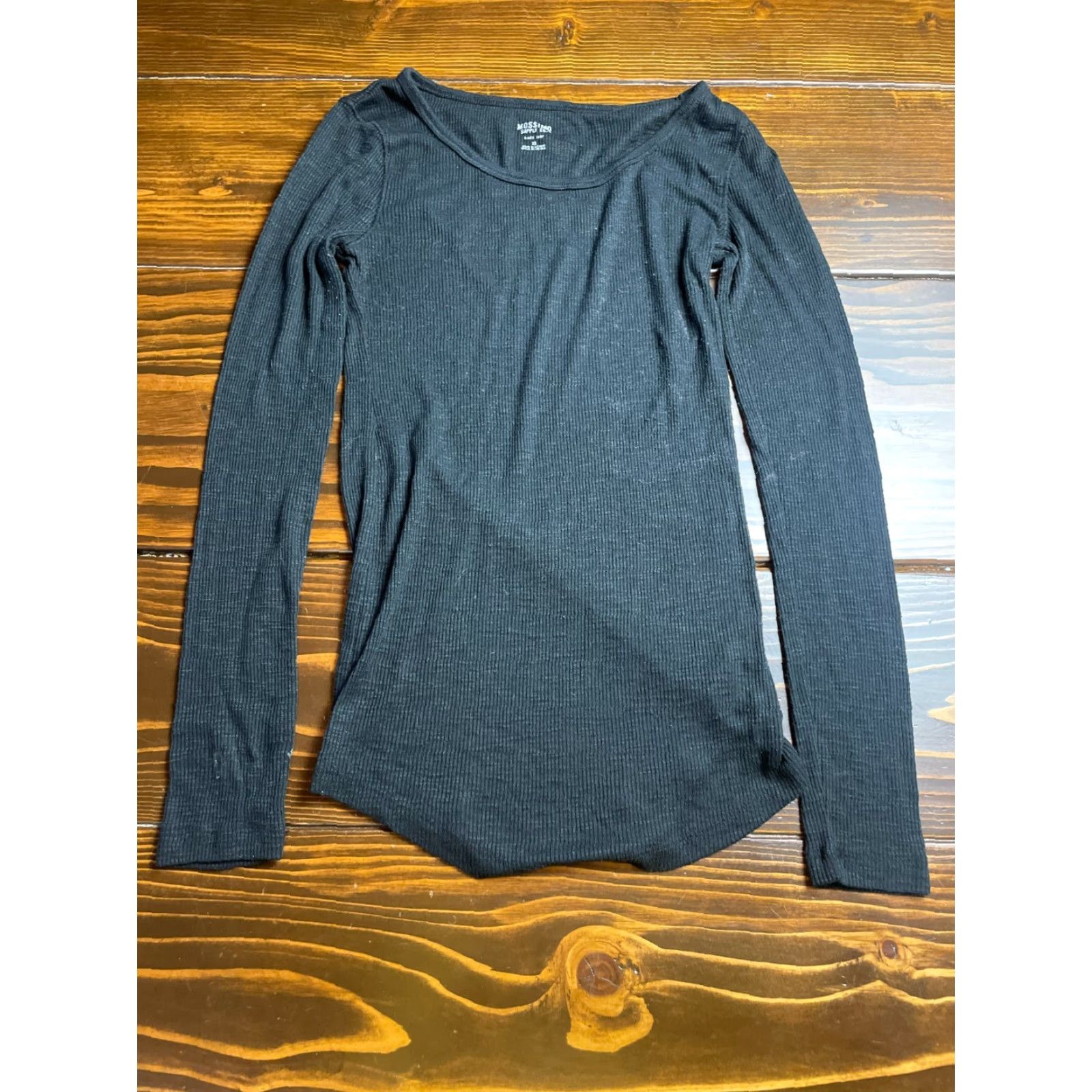 Mossimo Mossimo Shirt Women XS Black Long Sleeve Round Neck Pullover Casual T-Shirt Size XS / US 0-2 / IT 36-38 - 2 Thumbnail