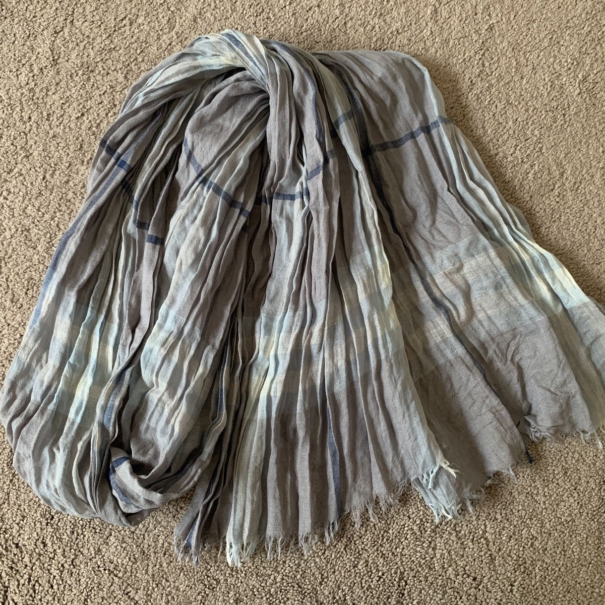 Burberry Authentic Burberry unisex check wool and silk long scarf Size ONE SIZE - 2 Thumbnail