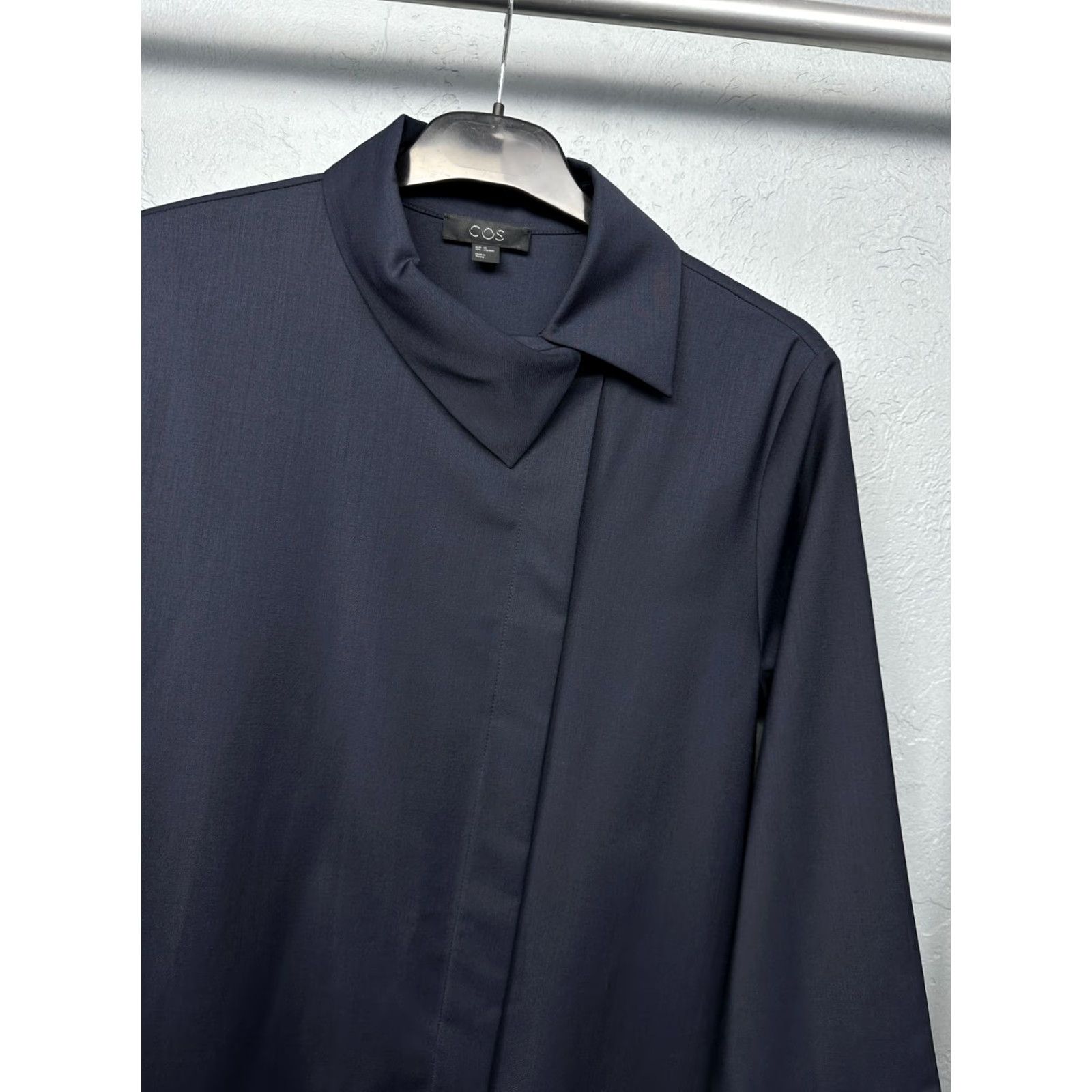 Cos COS Womens Wool Capes Poncho Rain Coat Cape M Blue 40 (M) Womens Shirt? Size M / US 6-8 / IT 42-44 - 2 Thumbnail