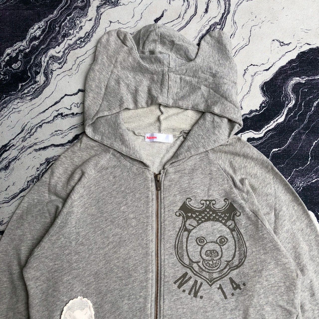 Ne-Net Y2K Ne-Net Bear Ear Zip Hoodie Size M / US 6-8 / IT 42-44 - 2 Thumbnail
