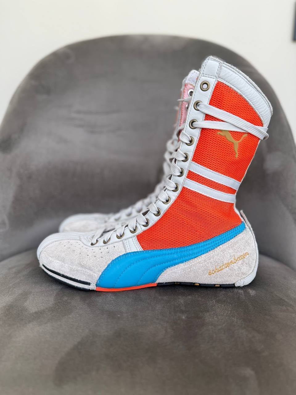 Puma Puma 00s Archive Schattenboxen Orange Wrestling Boxing Boots Size US 7.5 / IT 37.5 - 5 Thumbnail