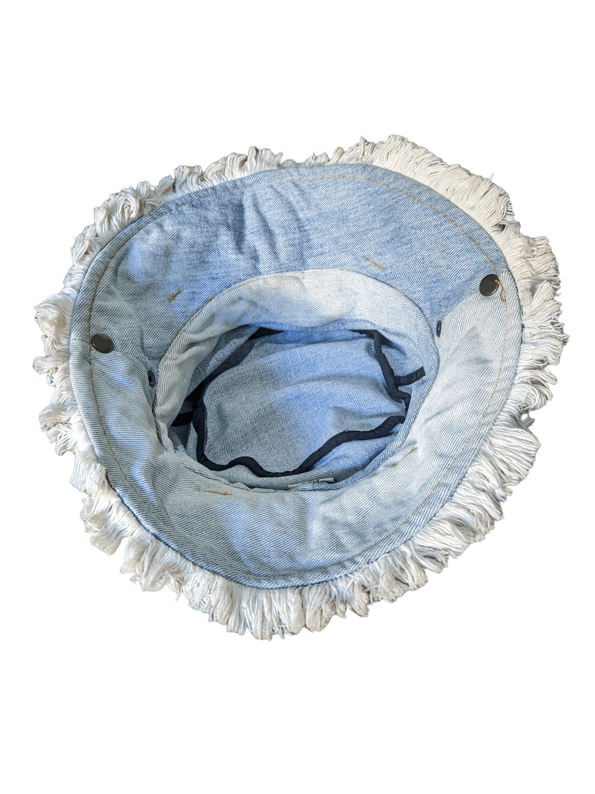 Other Denim bucket hat, frayed brim and a rustic patchwork design Size ONE SIZE - 8 Thumbnail