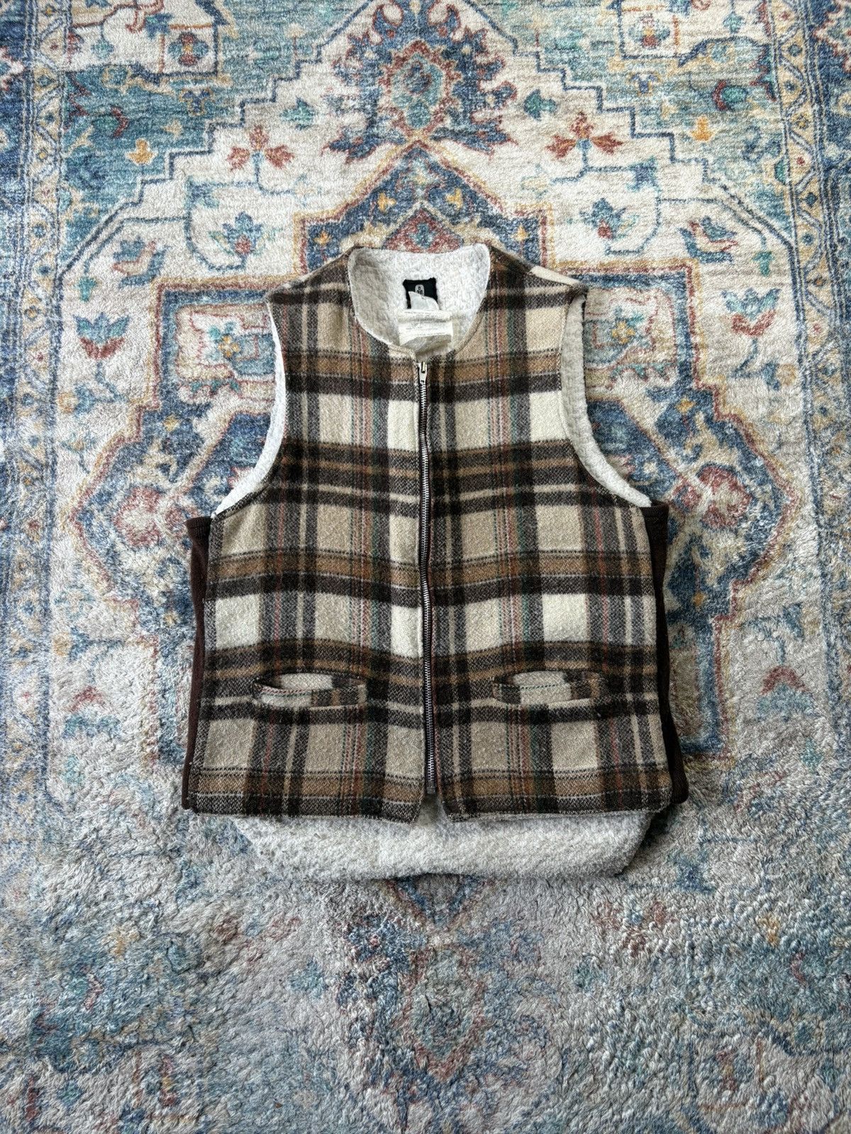 Vintage Vintage 70s Thermo-King Sherpa Lined Plaid Vest Large Size US L / EU 52-54 / 3 - 1 Thumbnail