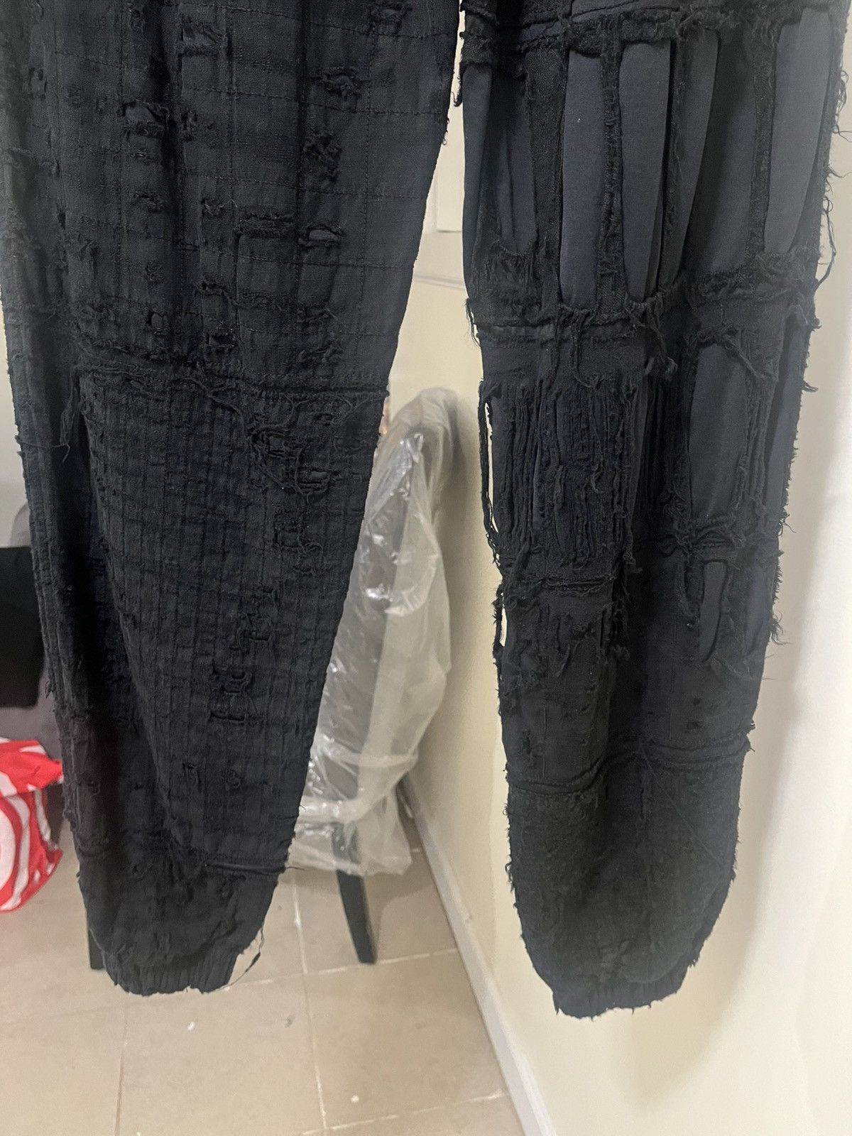 Givenchy Givenchy Faded Black Cotton Distressed Trousers Sz L Size US 34 / EU 50 - 10 Thumbnail