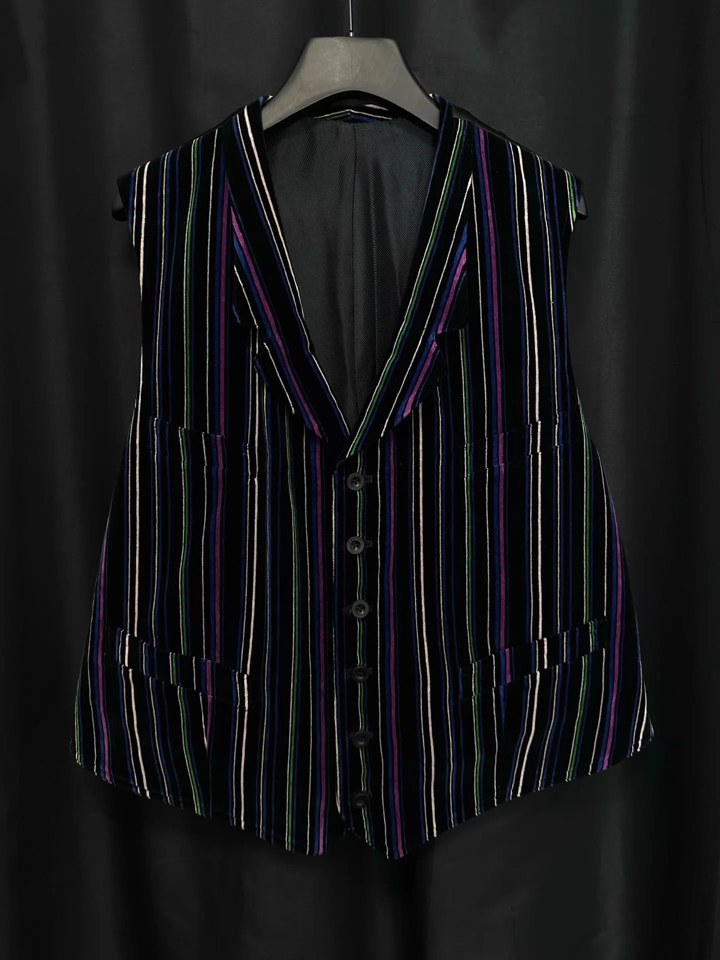 Yohji Yamamoto Yohji Yamamoto 93AW Wenders Velvet Silk Striped Vest Size US M / EU 48-50 / 2 - 1 Thumbnail