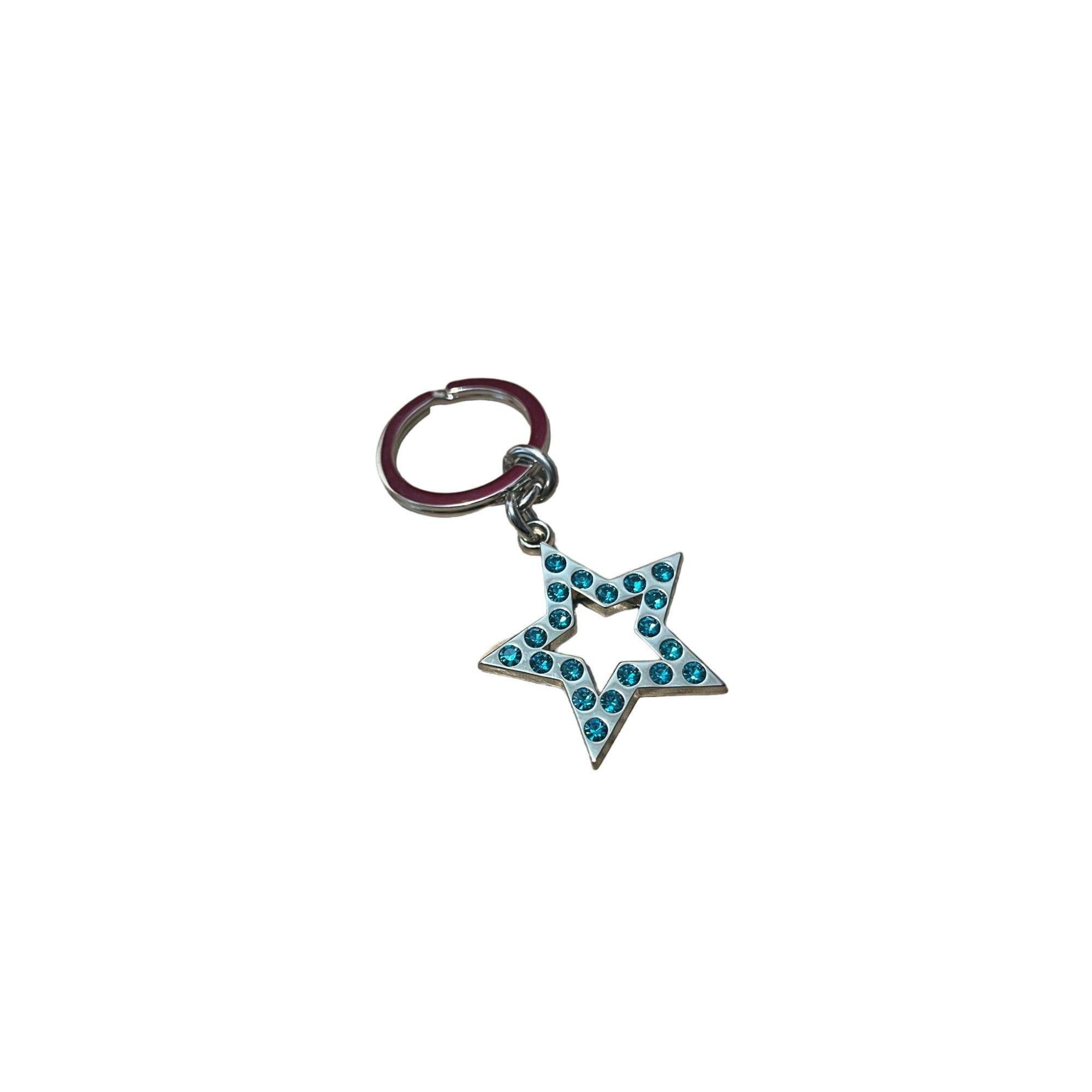 Coach New Coach Key Chain Silver Tone Blue Stud Diamond Star Purse Size ONE SIZE - 1 Thumbnail