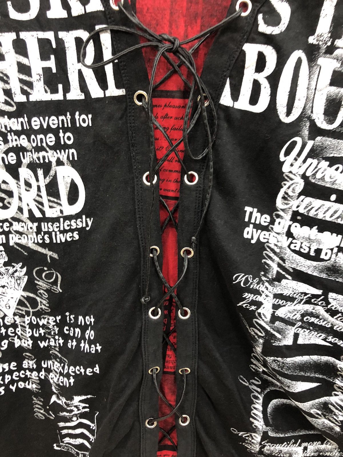 If Six Was Nine Y2K poem lace up double layer longsleeve Size US M / EU 48-50 / 2 - 2 Thumbnail