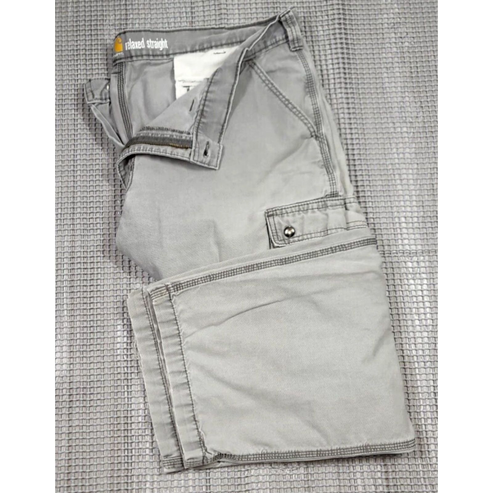 Carhartt Carhartt Relaxed Fit Gray Cargo Pants 44x29 Cargo Pants Mens Gray 90s Workwear Carhartt Cargo Pants Size US 44 / EU 60 - 2 Thumbnail