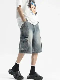 VIBE Light Blue High Street Loose Retro Shorts Size US 32 / EU 48 - 7 Thumbnail
