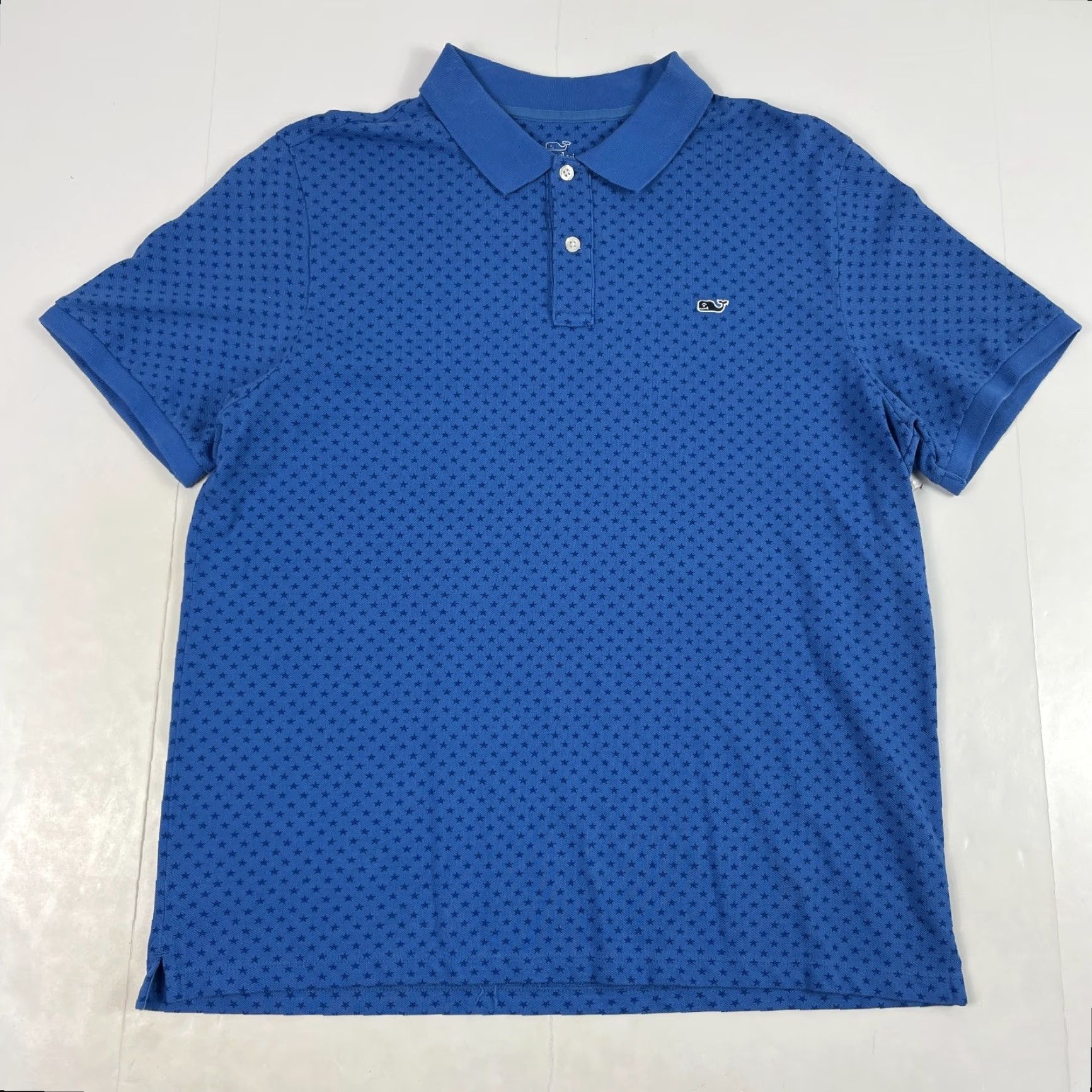 Vineyard Vines Vineyard Vines Polo Shirt Men Medium Blue Heritage Stars Golf Short Sleeve Polo Mens Size US M / EU 48-50 / 2 - 2 Thumbnail