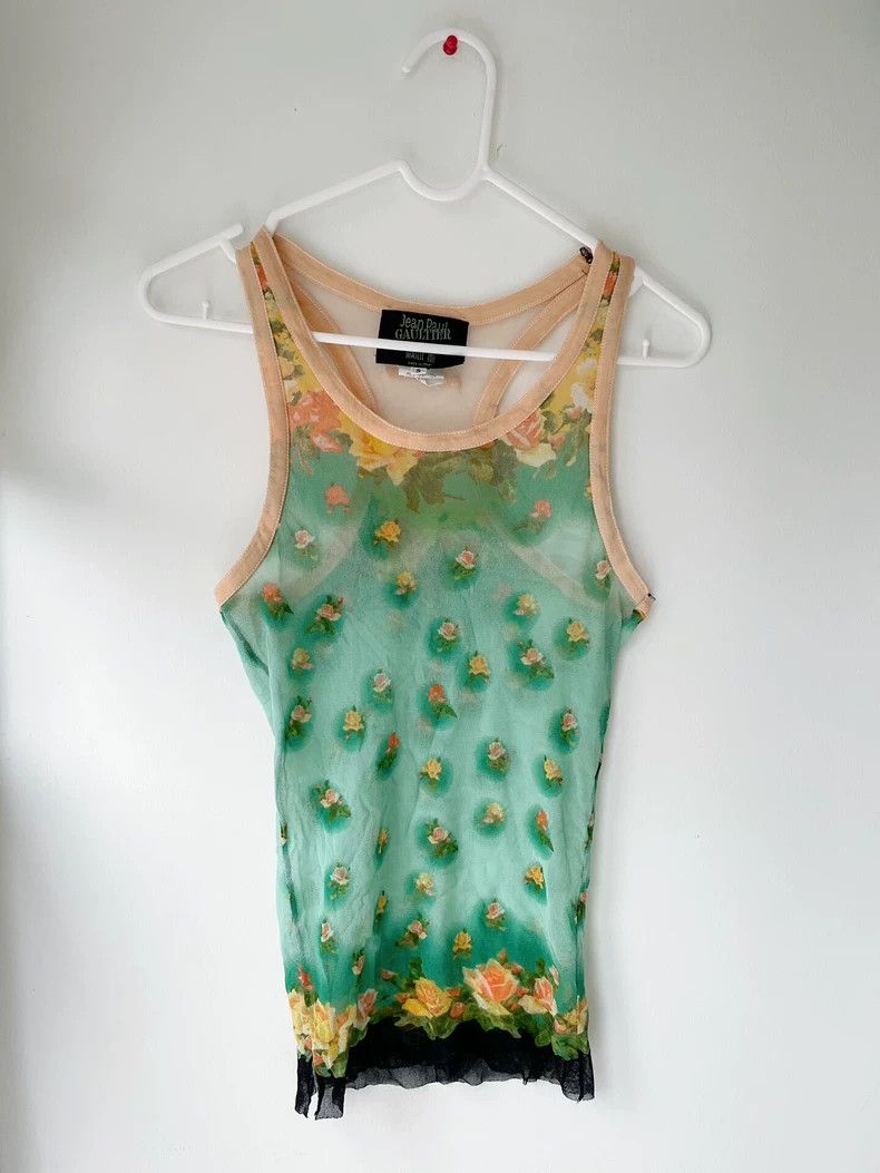 Jean Paul Gaultier Jean Paul Gaultier Rose Pattern Tank Top-dmc Size US S / EU 44-46 / 1 - 1 Thumbnail