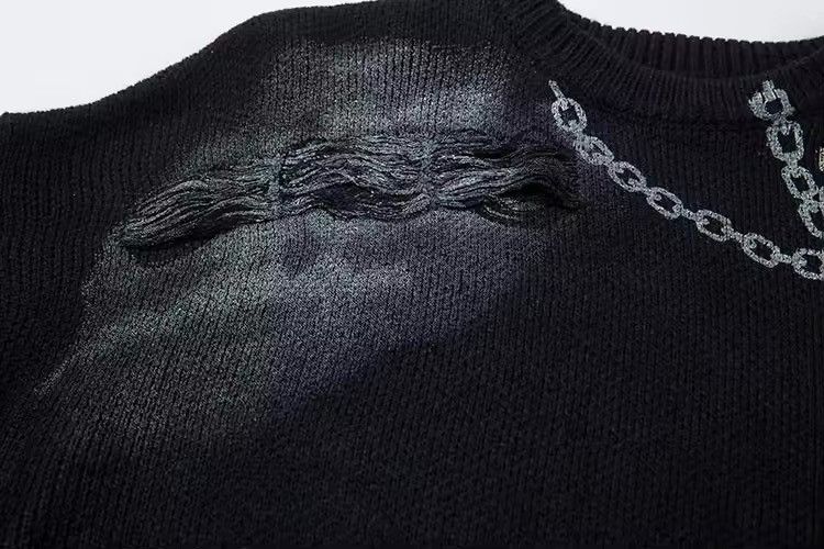 Other Gothic Punk Chain Printed Knitted Sweater Pullover Size US S / EU 44-46 / 1 - 9 Thumbnail