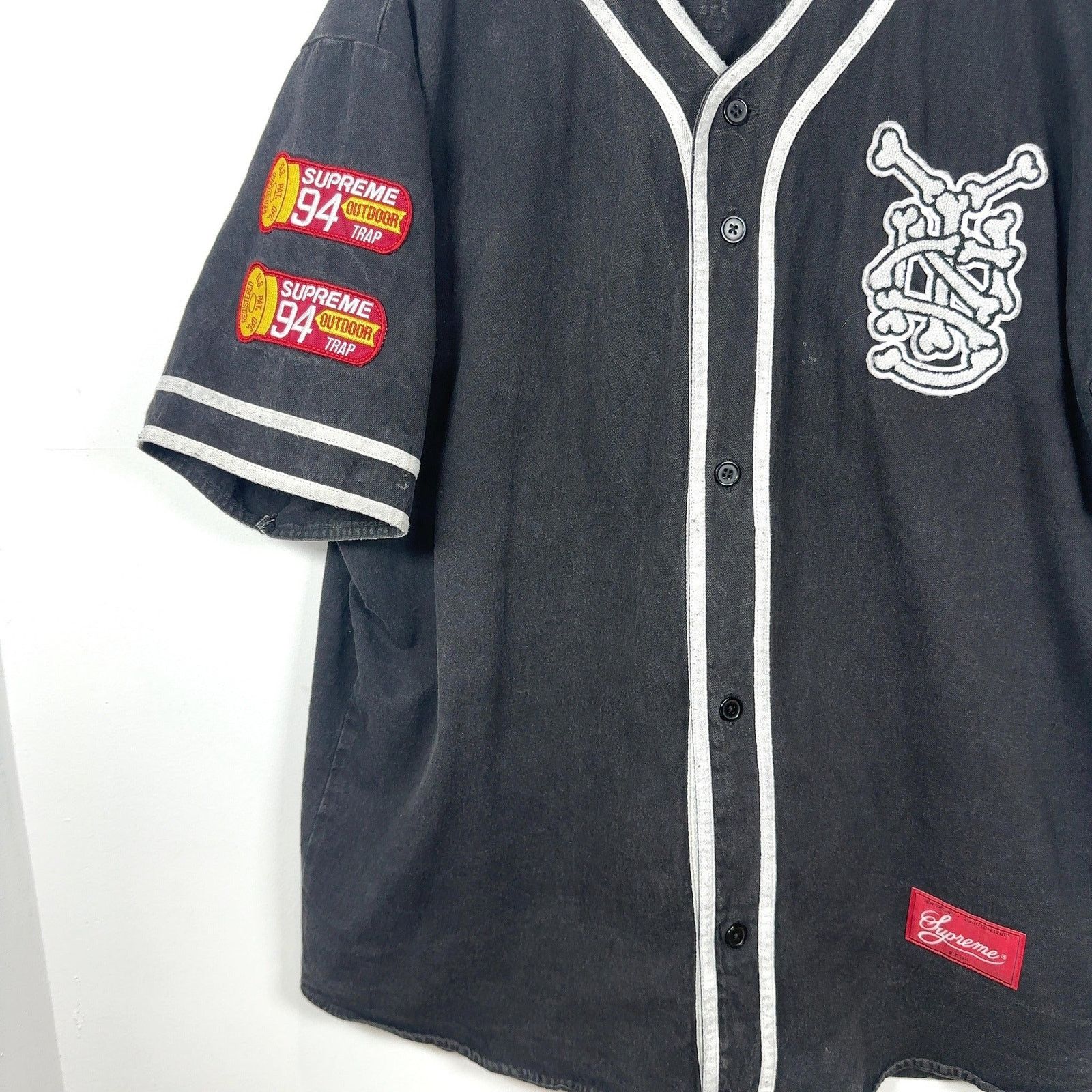 Supreme Supreme Denim Patchwork Baseball Jersey Shirt Size US XL / EU 56 / 4 - 3 Thumbnail