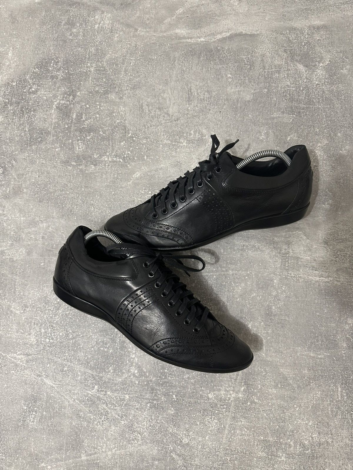 Hugo Boss Hugo Boss Leather Low-Top Sneakers Black Size US 8 / EU 41 - 2 Thumbnail