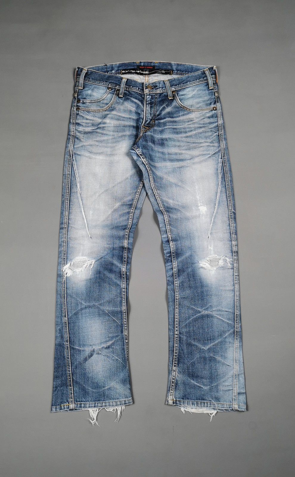 Kapital Twist Leg Shoecut Blue Way Japan Distressed Jeans Size US 34 / EU 50 - 1 Thumbnail