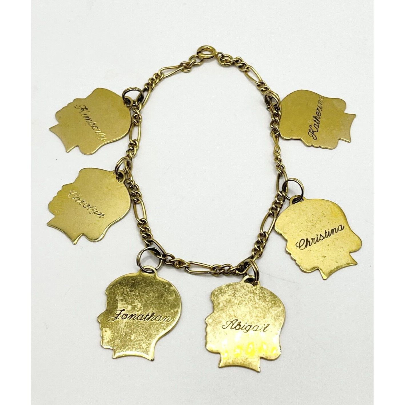 Vintage Vintage Family Children Names Gold Tone Charm Bracelet Size ONE SIZE - 2 Thumbnail
