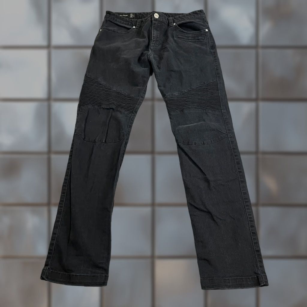 Armani Exchange Armani Exchange Jeans Mens Slim Biker 32 32 Dark Black Stretch Moto Denim Tapered 5-Pocket Size US 32 / EU 48 - 1 Thumbnail