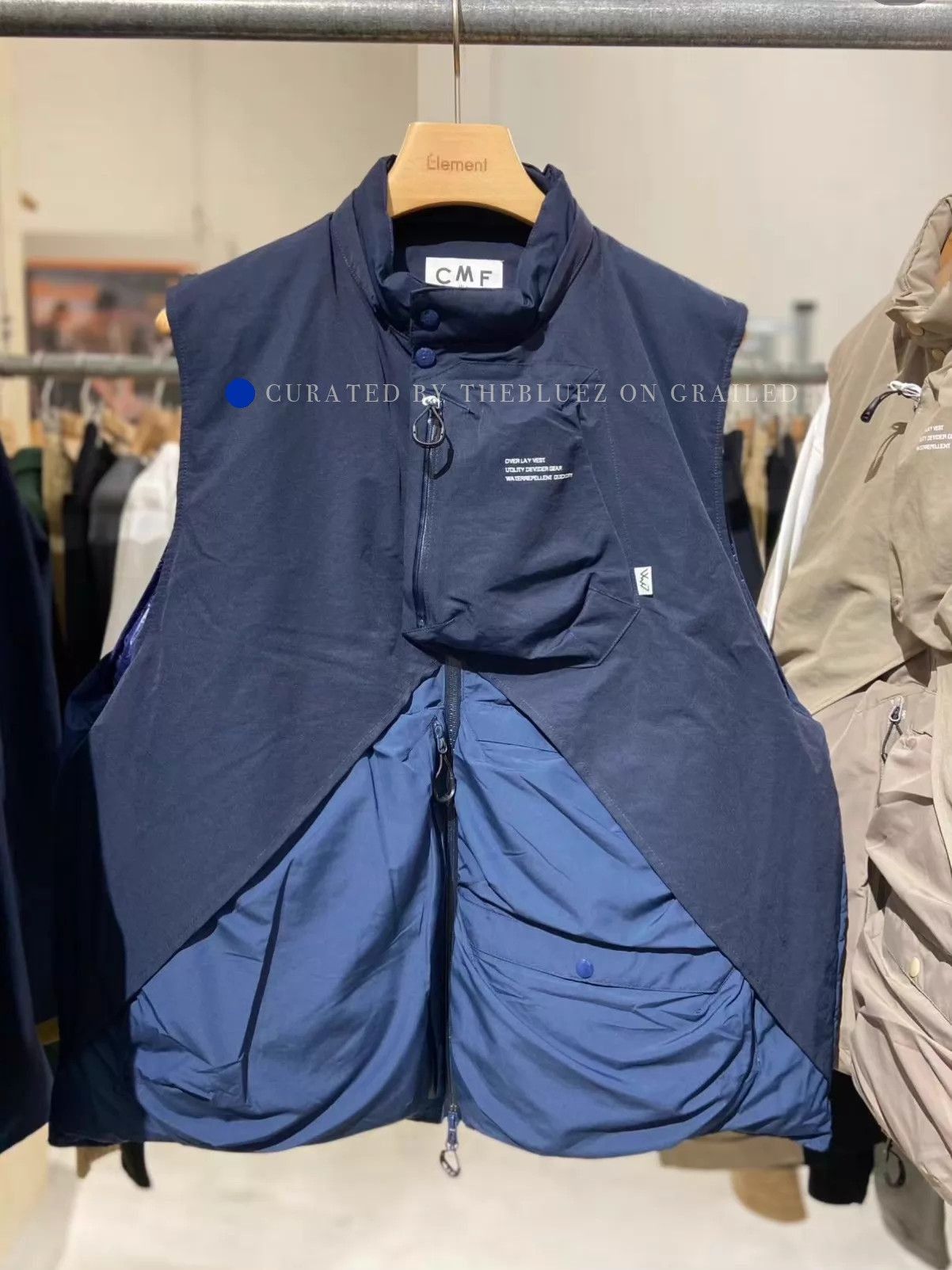 CMF Outdoor Garment Comfy Overlay Down Vest in Blue | Grailed
