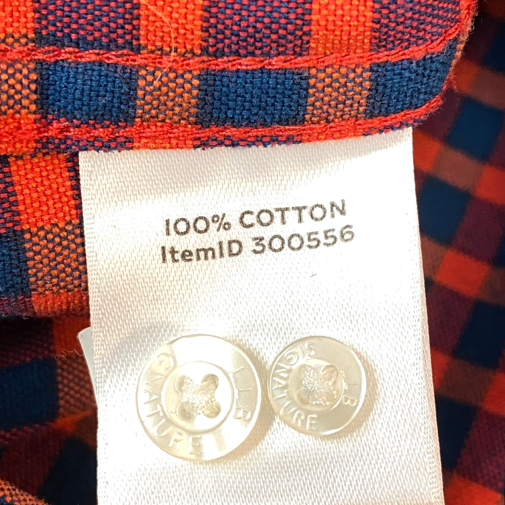 Vintage LL Bean Shirt Mens Medium Slim Fit Orange Navy Gingham Button Down Size US M / EU 48-50 / 2 - 4 Thumbnail