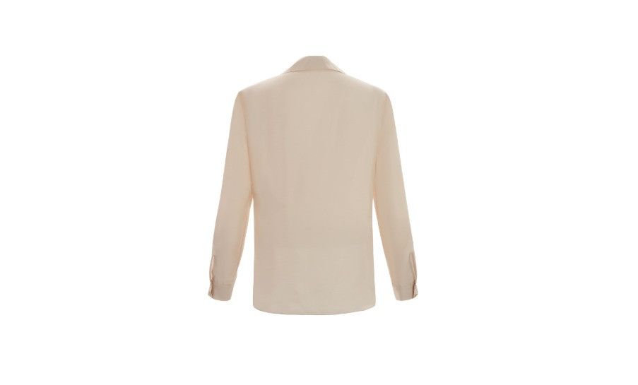 Tom Ford o1w1db10525 CA3267 Silk Twill Ruffle Blouse in Ivory Size M / US 6-8 / IT 42-44 - 2 Thumbnail