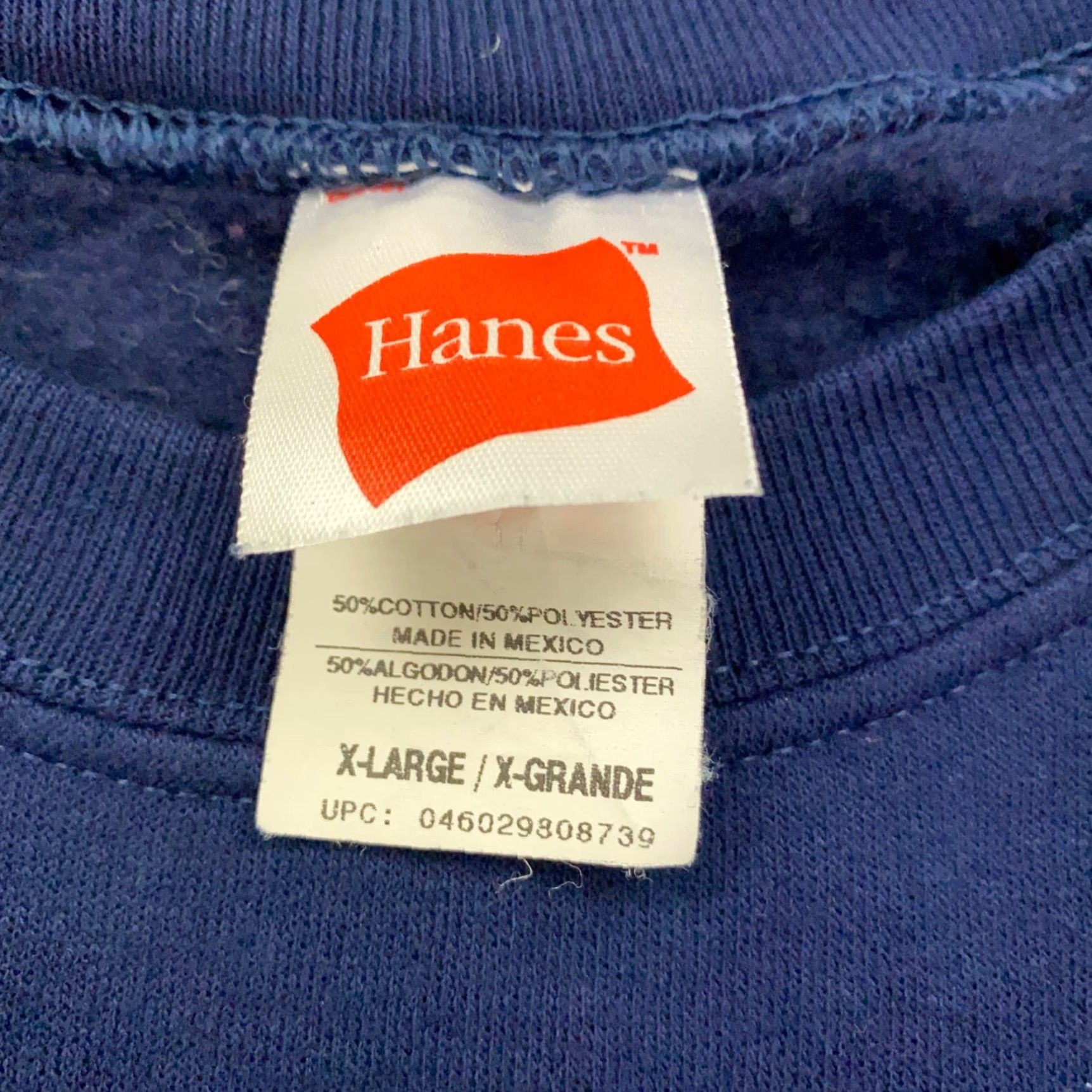 Hanes VINTAGE Hanes Sweatshirt Pullover Crew Neck Fleece Blue XL Mens Size US XL / EU 56 / 4 - 5 Thumbnail