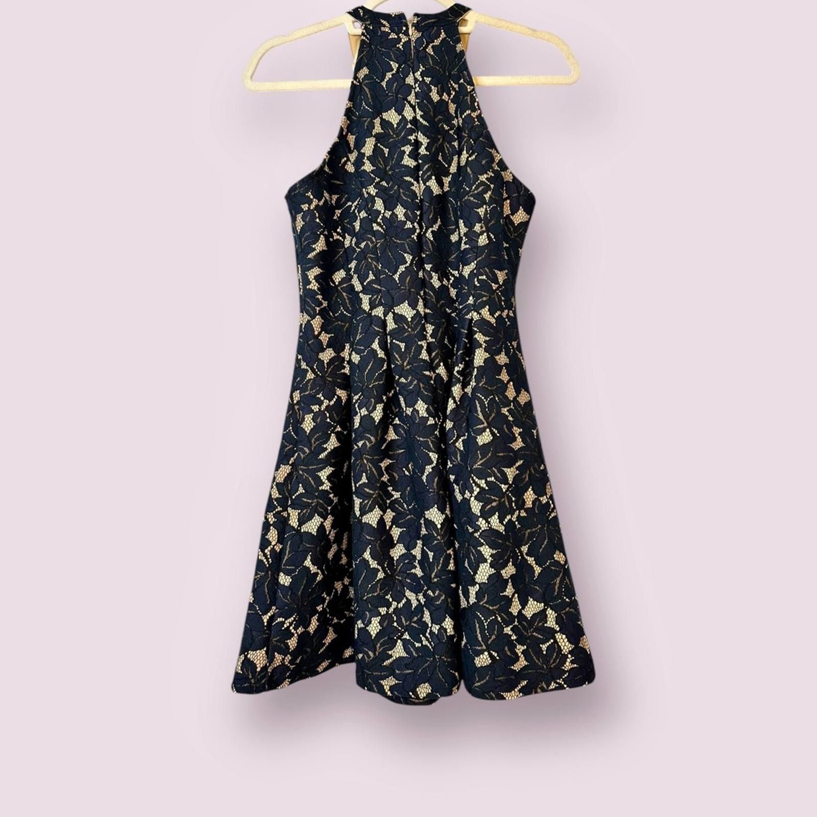 Designer Altar'd State Halter Dress Black Lace Fit and Flare Dress Size M / US 6-8 / IT 42-44 - 3 Thumbnail